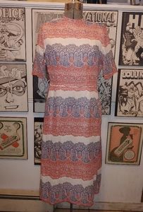 Vintage Mid Century Secretary Dress Print